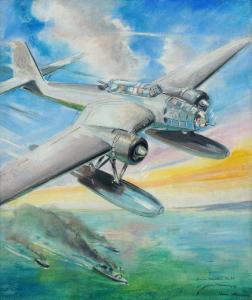 Blummot Jean,Sea plane in flight,20th century,Rosebery's GB 2018-04-14