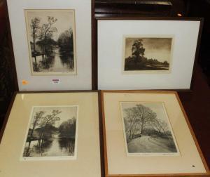 BLUNDELL Alfred Richard 1883-1968,The river at Earlham (4 works),Lacy Scott & Knight GB 2023-01-14