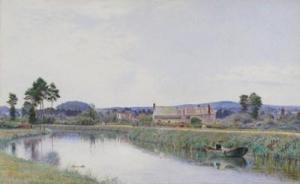BLUNDEN Anna E. Martino 1830-1915,On the canal at Exeter,1863,Woolley & Wallis GB 2011-06-15