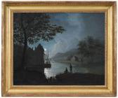 BLUNT John Samuel 1798-1835,Coastal Inlet by Moonlight,1822,Brunk Auctions US 2022-03-25