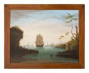 BLUNT John Samuel 1798-1835,Harbor Scene,1830,Hindman US 2023-11-03