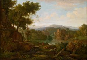 BLUTEAU Augustin 1793-1806,Italian landscape,1801,Palais Dorotheum AT 2013-10-15