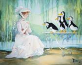 BLUTH Toby 1940-2013,Mary Poppins Portrait with Penguins,1989,Mossgreen AU 2015-09-27