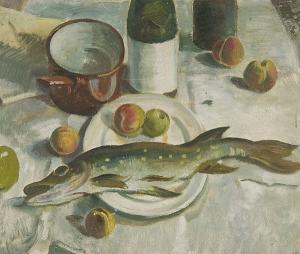 BLYTH Alan 1800-1900,Still Life with fish and fruit,Bonhams GB 2007-10-15