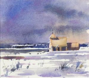 BLYTHE Andrew 1962,Fairfield Church in snow,Eastbourne GB 2020-10-07