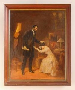 BLYTHE David Gilmore,Interior Scene with Abraham Lincoln comforting Mar,Rachel Davis 2021-12-04