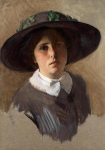 BOARD Ernest 1877-1934,Portrait of a lady in a picture hat; Portrait of a man,Bonhams GB 2021-11-10