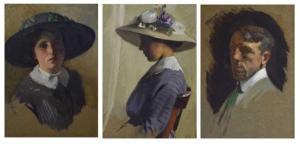 BOARD Ernest 1877-1934,Three portrait studies,Clevedon Salerooms GB 2021-06-10