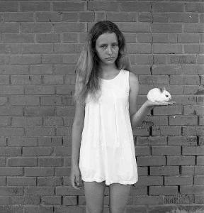 BOAZ Lanir 1952,Girl with Rabbit,2012,Montefiore IL 2015-04-29