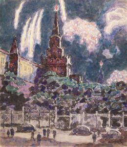 BOBYSHOV MIKHAIL,Fireworks over Alexandrovsky Garden from the Serie,1950,Sotheby's 2021-11-30