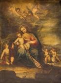 BOCANEGRA PEDRO ATANASIO 1638-1689,Virgen con Niño y San Juanito sobre un paisaje,Alcala 2019-10-09