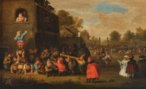 BOCCHI Faustino,townscape with an orchestra of dwarfs playing musi,1981,Sotheby's 2023-07-07