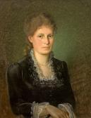 BOCH Adolf 1853-1919,Portrait einer jungen Frau im schwarzen Kleid mit ,Zeller DE 2007-04-18