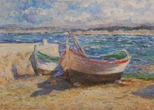 BOCH Anna 1848-1936,Barques à Bandol,Brussels Art Auction BE 2022-03-22