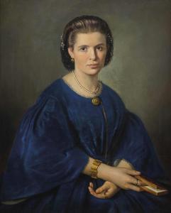BOCH Anton 1819-1884,Sitzporträt einer jungen Dame mit Buch,1863,Palais Dorotheum AT 2019-11-19