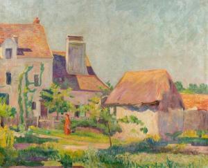 BOCH Eugène 1855-1941,Jeune femme devant les maisons,Millon & Associés FR 2019-11-20
