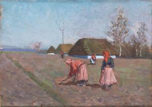 BOCHEŃSKI Jan 1888-1944,Women working on the land,1907,Desa Unicum PL 2021-10-26
