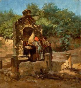 BOCION Francois Louis David 1828-1890,Fontaine italienne,Dobiaschofsky CH 2023-11-08