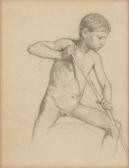 BOCION Francois Louis David 1828-1890,Garçonnet à la gaffe,Dogny Auction CH 2020-07-07