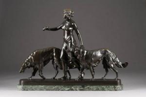 BOCK Arthur 1875-1957,Diana mit Windhunden,Hargesheimer Kunstauktionen DE 2020-09-12