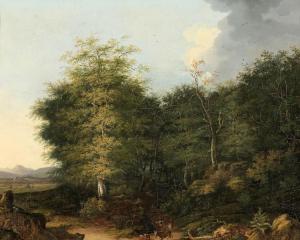 BOCKHORNI Felix 1801-1878,Bewaldete Landschaft mit einem Hirten,1829,Kastern DE 2018-06-16