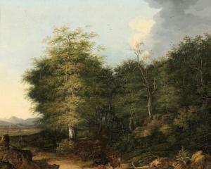 BOCKHORNI Felix 1801-1878,Bewaldete Landschaft mit einem Hirten,1829,Kastern DE 2020-05-16