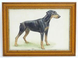 BOCKING H,A portrait of a doberman dog,Claydon Auctioneers UK 2020-08-17