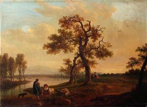 BOCQUET Jean Baptiste 1758,An extensive river landscape,Dreweatts GB 2013-12-02