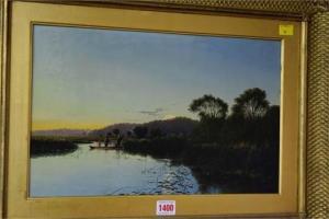BODDINGTON E 1800-1800,Figures in a punt at dusk,Stride and Son GB 2015-11-20