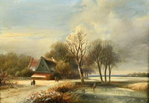 BODEMANN Willem,a skater on a frozen waterway with figures on a ne,John Nicholson 2024-01-24