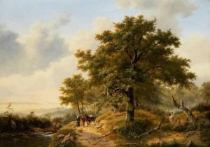 BODEMANN Willem 1806-1880,An encounter on a sandy path near a stream,Venduehuis NL 2023-05-24