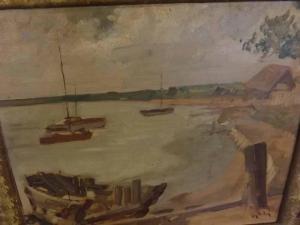 BODEN George Alfred 1888-1956,Estuary scene with boats,Keys GB 2016-08-06