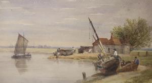 BODEN Samuel Standige 1826-1882,Estuary scene,1873,Gorringes GB 2021-08-09