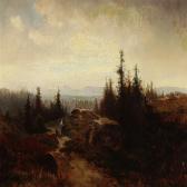 BODOM Erik 1829-1879,Norwegian mountain landscape with a wanderer,1860,Bruun Rasmussen DK 2014-04-07