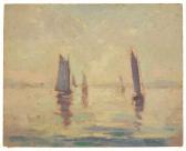 BODWELL VAN ZILE Arthur 1890-1940,Impressionist harbor scene,Eldred's US 2011-08-03