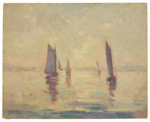 BODWELL VAN ZILE Arthur 1890-1940,Impressionist harbor scene,Eldred's US 2011-08-03
