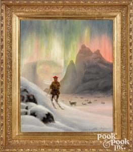 BOE Frants Diderik,figure skiing with Northern Lights in the backgrou,Pook & Pook 2022-01-14