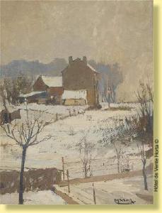 BOECKE de Augustin 1900-1900,Paysage enneigé,Horta BE 2007-02-12