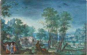 BOELS Frans 1555-1596,Landscape with the travellers on the road to Emmaus,Sotheby's GB 2024-01-31