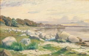 BOESEN Johannes 1847-1916,Large rocks on the coast near Bramsnæsvig,Bruun Rasmussen DK 2019-06-03