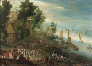 BOETS Johann Hans 1635-1671,Scène de port,Audap-Mirabaud FR 2014-03-21
