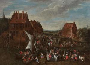 BOETS Johann Hans 1635-1671,Vue d'un village animé de perso,Artcurial | Briest - Poulain - F. Tajan 2019-03-27
