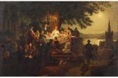 BOETTCHER Christian Eduard 1818-1889,Sommernacht am Rhein,Von Zengen DE 2015-09-18