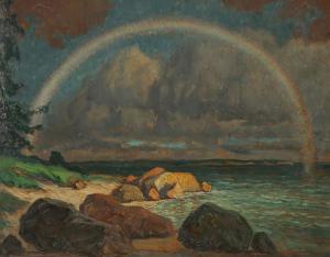 BOGAJEWSKI Konstantin Fedorov 1872-1943,Regenbogen über der Krim,1931,Kastern DE 2019-05-25