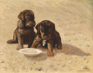 BOGATOV Nikolai Alekseevich 1854-1935,Puppies,Palais Dorotheum AT 2012-06-05