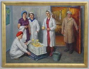 Bogatyrev Mikhail Grioryevich 1924-1999,A state Chicken Farm,Dickins GB 2018-09-07