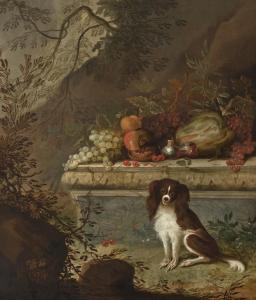 BOGDANI Jacob 1658-1724,A King Charles Spaniel, seated, in front of a ston,Christie's GB 2023-06-08