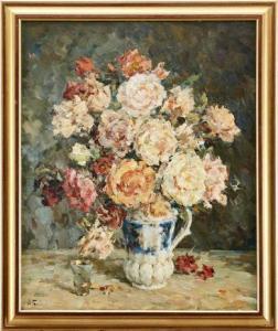 BOGDANOV Alexander Nikolaievich 1908-1989,Blomsterstilleben med rosor,Uppsala Auction SE 2020-03-03