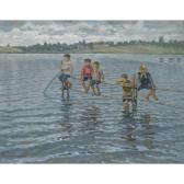 BOGDANOV BELSKY Nikolai Petrovich 1868-1945,CHILDREN ON THE LAKE,1938,Sotheby's GB 2011-06-07