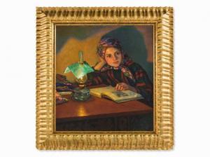 BOGDANOV Nikolaj 1850-1892,Reading Girl,1910-20,Auctionata DE 2015-09-23